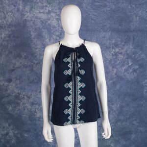 Market & Spruce Donie Embroidery Textured Top Embroidered Stitch Fix Sm